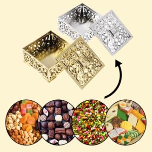 Wedding Gift Box Silver Color – Sweet, Dry Fruit & Chocolate Packaging – Birthday Party Box (3 Dozen) - Image 2