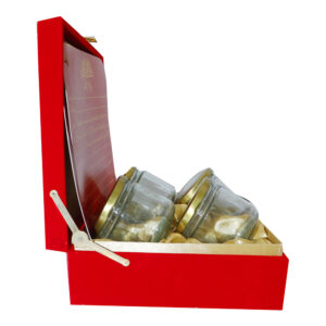 Lal Khat Gift Box with 4 Glass Bottles & Dry Fruits – Royal Wedding & Celebration Packaging - Image 3