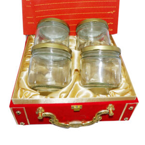 Lal Khat Gift Box with 4 Glass Bottles & Dry Fruits – Royal Wedding & Celebration Packaging - Image 4