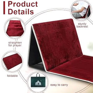 Foldable Prayer Mat – Muslim Prayer Rug with Back Support (Ja Namaz) - Image 5