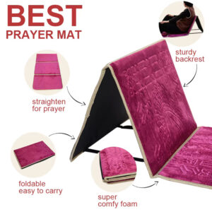 Foldable Prayer Mat – Muslim Prayer Rug with Back Support (Ja Namaz) - Image 4